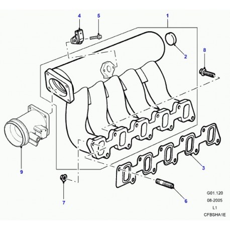 Land rover joint collecteur d'admission Defender 90, 110, 130 et Discovery 2 (LKJ000010)