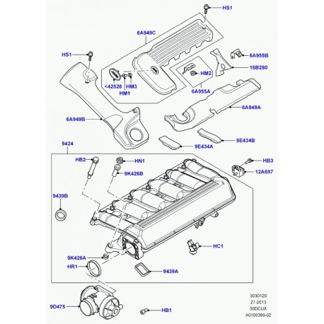 Land rover raccord tubulure admission Freelander 1 et Range L322 (LKX100460L)