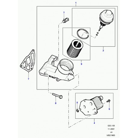 Land rover corps-filtre a combustible Freelander 1 (LPX100690L)