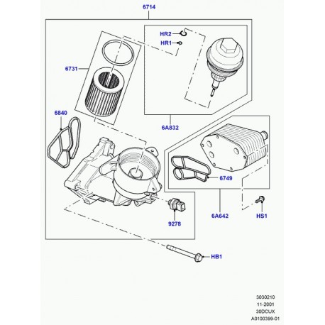 Land rover filtre à huile Range L322 (LPZ000020)