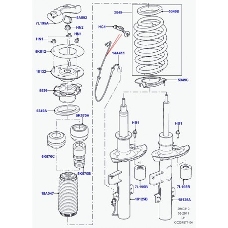 Land rover ecrou a six pans Evoque (LR000055)