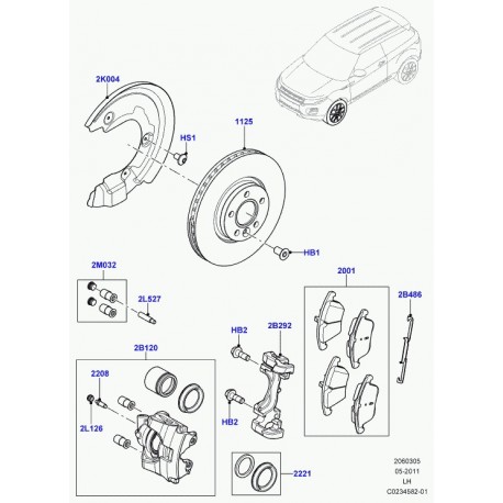 Land rover vis a tete hexagonale Evoque (LR000093)