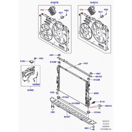 Land rover bouchon vase expansion Freelander 2 et Evoque (LR000243)