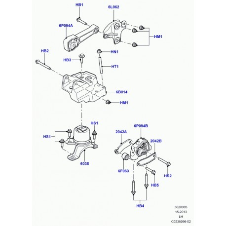 Land rover bague-barre stabilisatrice Discovery Sport,  Evoque (LR000520)