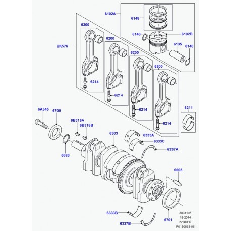 Land rover vis a tete hexagonale Evoque (LR000645)