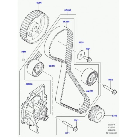 Land rover pignon de renvoi courroie dist Discovery Sport,  Freelander 2,  Evoque (LR000660)