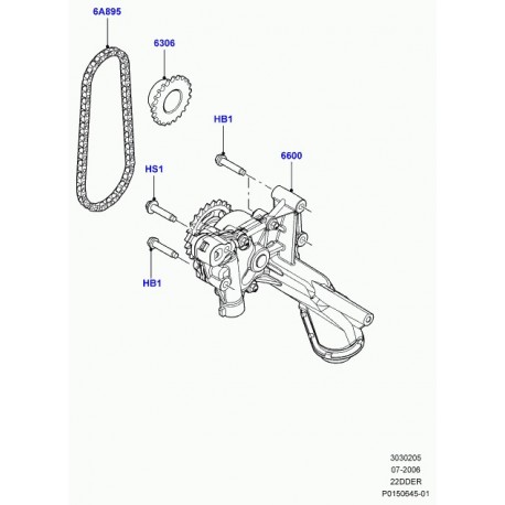 Land rover pignon de vilebrequin Evoque (LR000666)