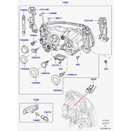 Land rover ampoule Discovery 3, Range L322, Sport (LR000703)