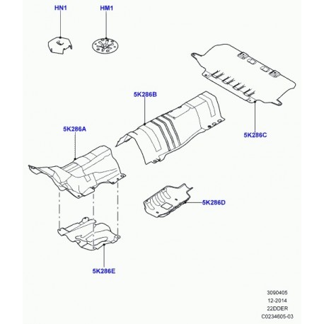 Land rover bouclier thermique échappement Evoque (LR000882)