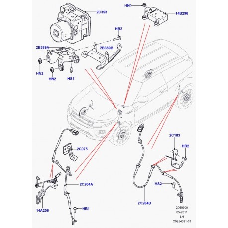 Land rover support modulateur abs Evoque (LR001063)