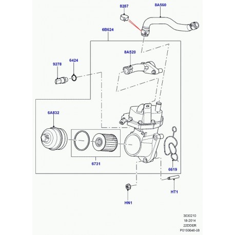 Land rover joint filtre a huile Evoque (LR001262)