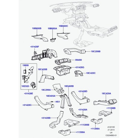 Land rover tubulure de sortie chauffage Evoque (LR001832)