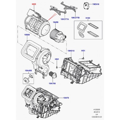 Land rover resistance-moteur ventil. chauff. Evoque (LR002685)