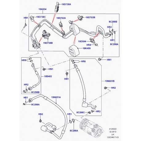 Land rover joint torique Evoque et Range L322 (LR002724)