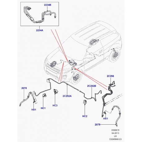 Land rover tuyau de frein Evoque (LR002939)