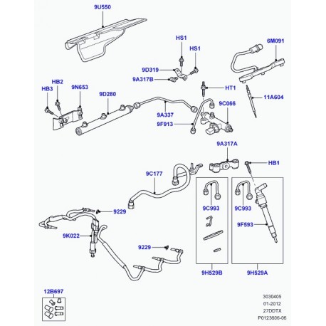 Land rover tuyau de combustible Range Sport (LR003061)