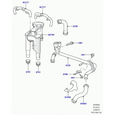 Land rover separateur d'huile Discovery 3, Range Sport (LR003386)