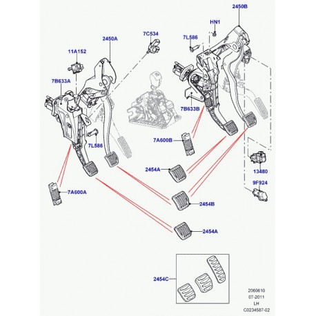 Land rover interrupteur commande d'embrayage Evoque (LR003563)