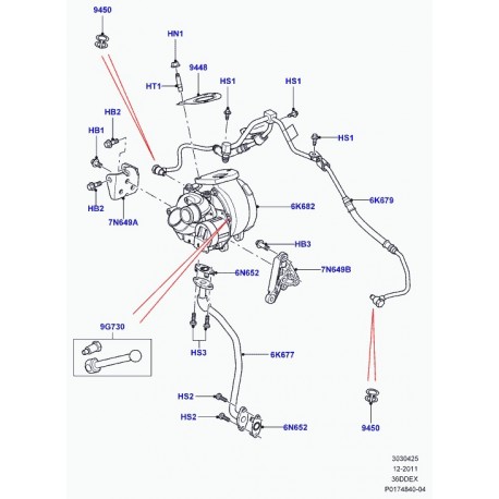 Land rover joint collecteur d'échappement Range L322,  Sport (LR003622)