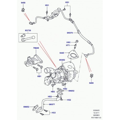 Land rover joint collecteur d'échappement Range Sport (LR003679)