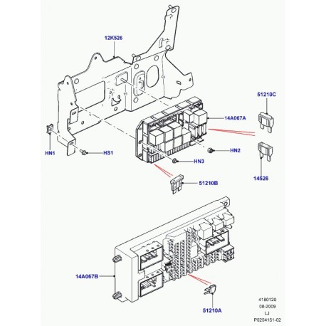 Land rover fusible Range L322 (LR003734)
