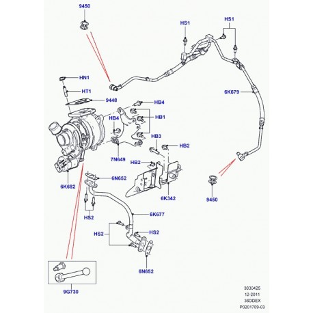 Land rover tuyau flexible de raccordement Range L322 (LR003785)