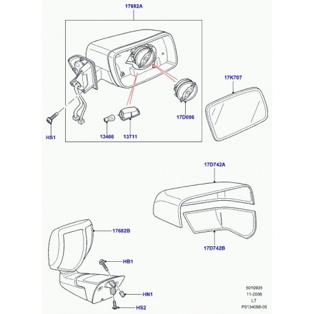 Land rover paire support inferieur chrome de r Discovery 3, Freelander 1, Range L322, Sport (LR003905)