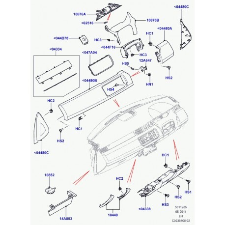 Land rover agrafe Evoque (LR004023)