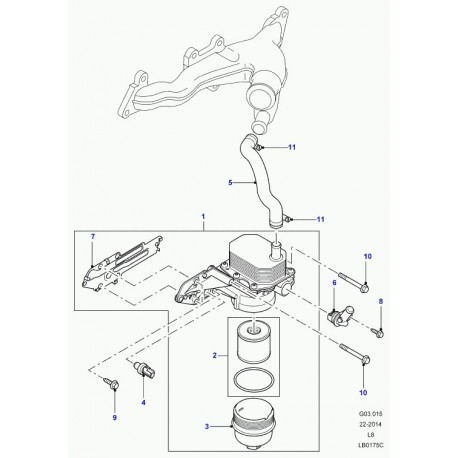 Land rover contacteur de pression d'huile Defender 90, 110, 130 (LR004410)