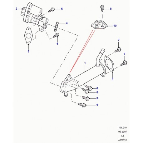 Land rover joint refroidisseur egr Defender 90, 110, 130 (LR004476)