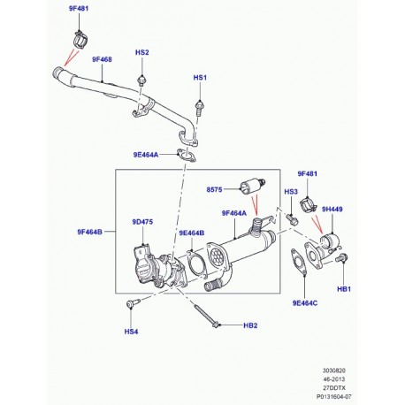 Land rover rondelle de joint Discovery 3, Range Sport (LR004532)