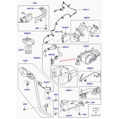 Land rover support suspension tuyau d'echappement Evoque (LR004548)