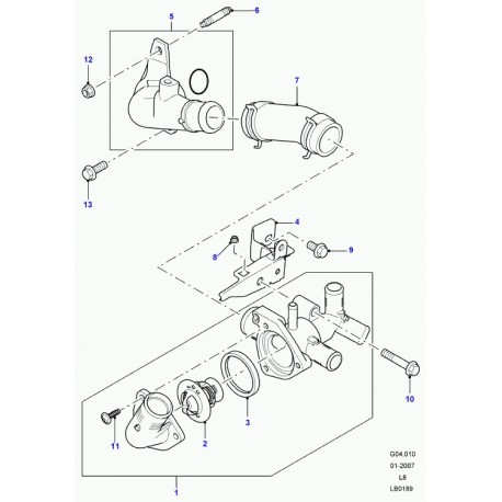 Land rover thermostat Defender 90, 110, 130 (LR004618)