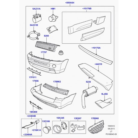 Land rover finition échappement Range Sport (LR004856)