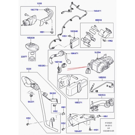 Land rover support chauffage Evoque (LR004907)