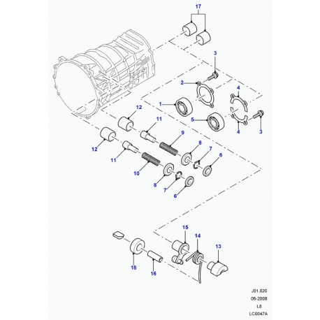 Land rover coulisse de commande des vitesses Defender 90, 110, 130 (LR004957)