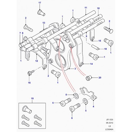 Land rover fourchette de 3eme et 4eme vitesses Defender 90, 110, 130 (LR004969)