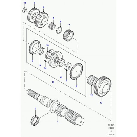 Land rover 4eme vitesse Defender 90, 110, 130 (LR004979)