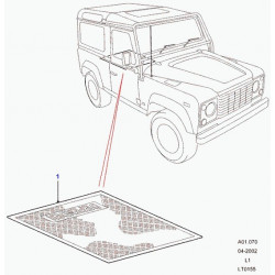 Land Rover tapis de coffre caoutchouc marque land rover Defender 90 130 110 LR005615
