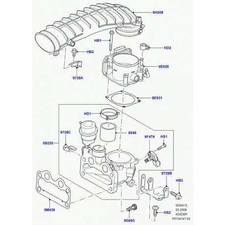 Land rover tuyau d'admission d'air Range Sport (LR005192)