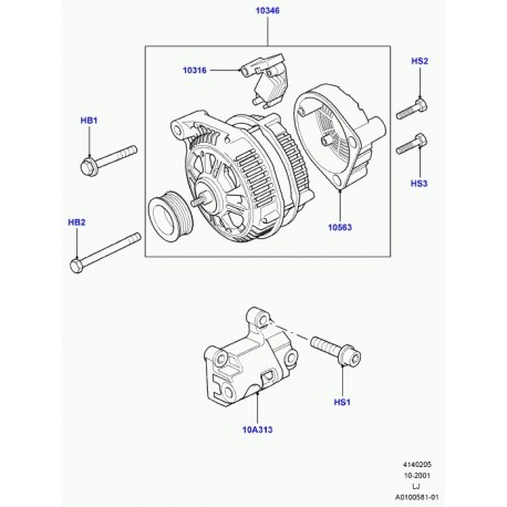 Land rover support alternateur Range L322 (LR005550)