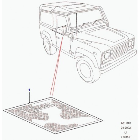 Land rover tapis Defender 90, 110, 130 (LR005614)