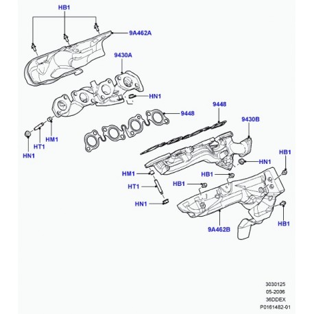 Land rover collecteur d'échappement Range Sport (LR005685)