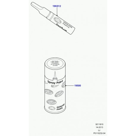 Land rover peinture bombe aerosol Range L322,  Sport (LR005699)