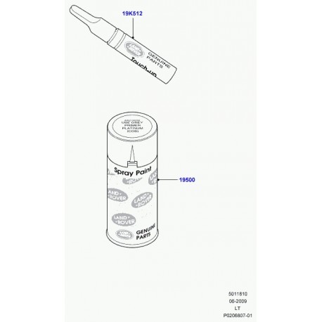 Land rover peinture bombe aerosol (LR005701)