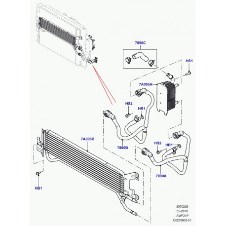 Land rover refroidisseur d'huile Evoque (LR006105)