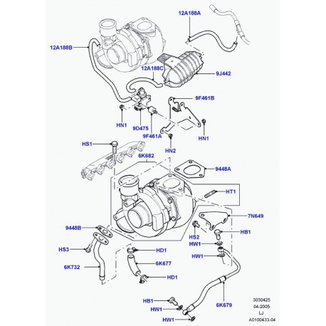 Land rover turbocompresseur Range L322 (LR006110)