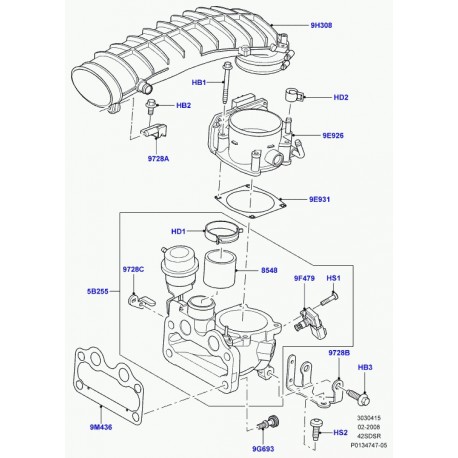 Land rover corps de papillon et moteur Range Sport (LR006142)