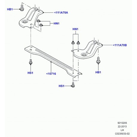 Land rover traverse plancher avant Evoque (LR006225)