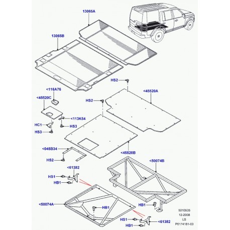 Land rover agrafe Discovery 3 (LR006317)